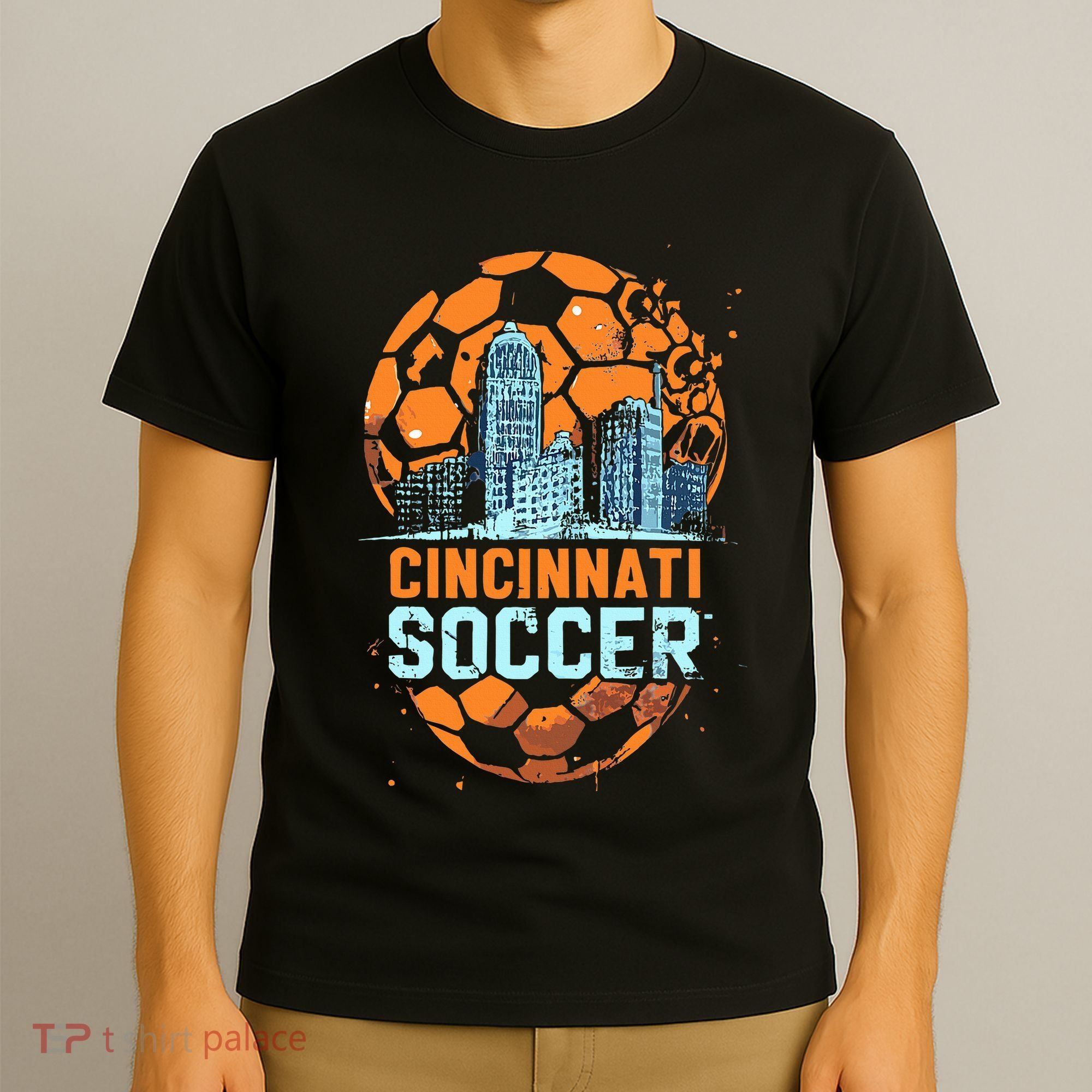 Cincinnati Soccer City Skyline Cool Cincy 513 T-Shirt