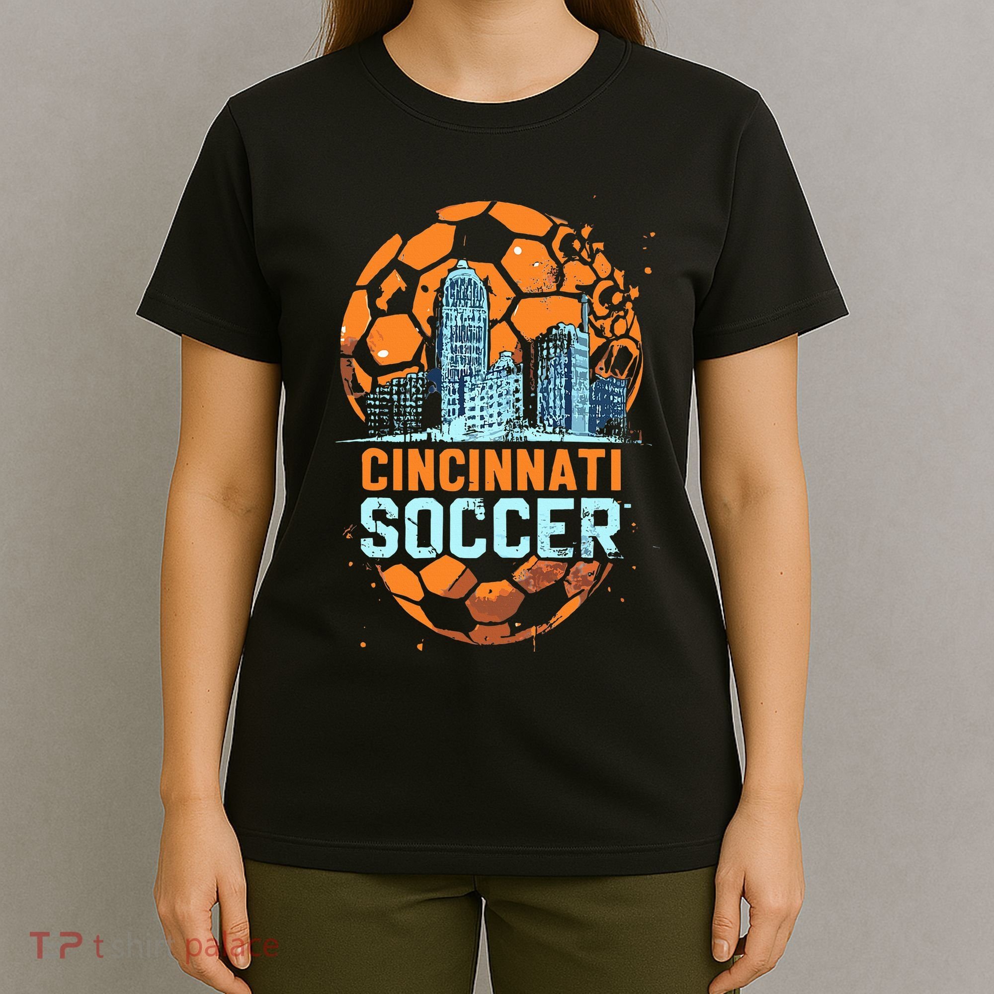Cincinnati Soccer City Skyline Cool Cincy 513 T-Shirt
