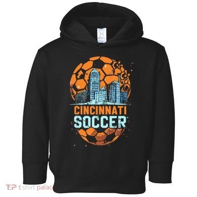 Cincinnati Soccer City Skyline Cool Cincy 513 Toddler Hoodie