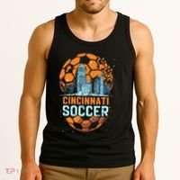 Cincinnati Soccer City Skyline Cool Cincy 513 Tank Top thumb 3