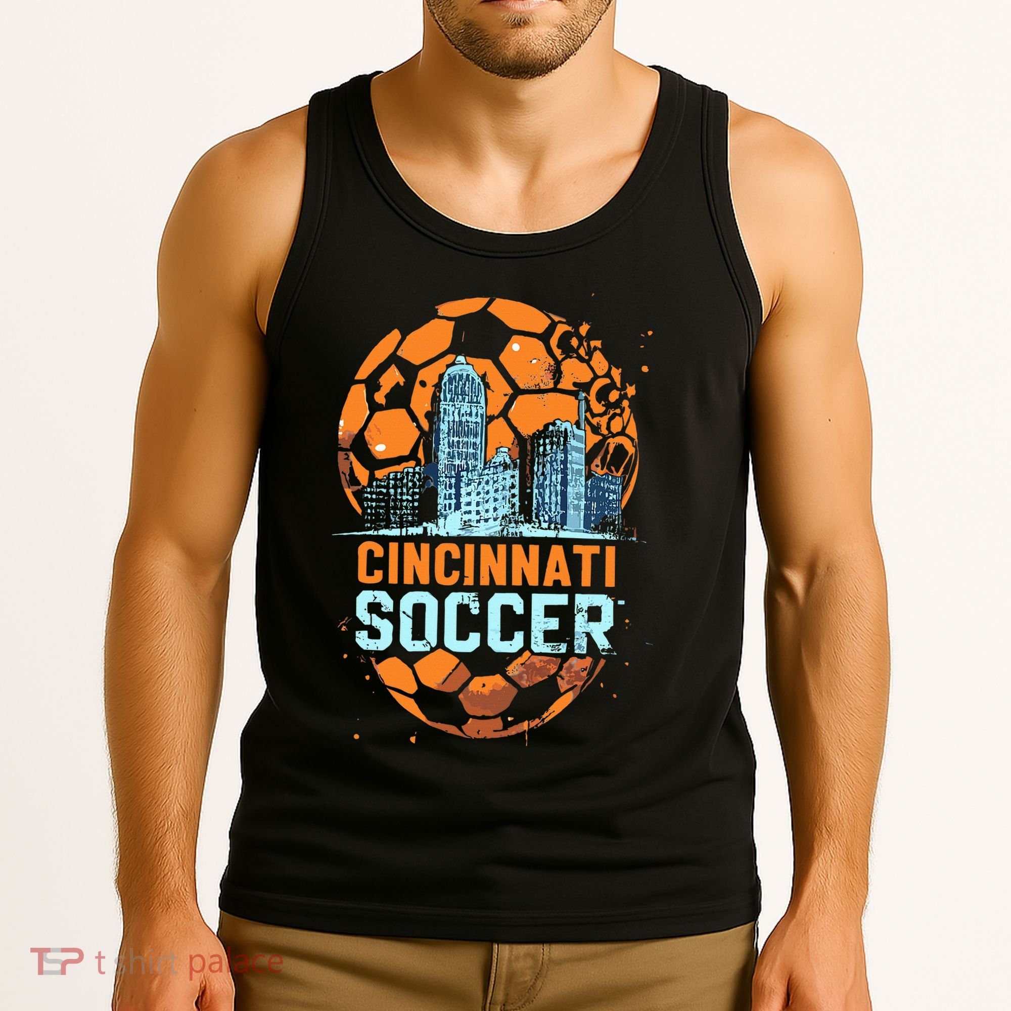 Cincinnati Soccer City Skyline Cool Cincy 513 Tank Top
