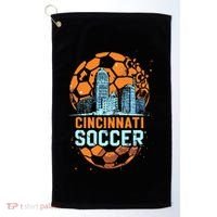 Cincinnati Soccer City Skyline Cool Cincy 513 Golf Towel thumb 0
