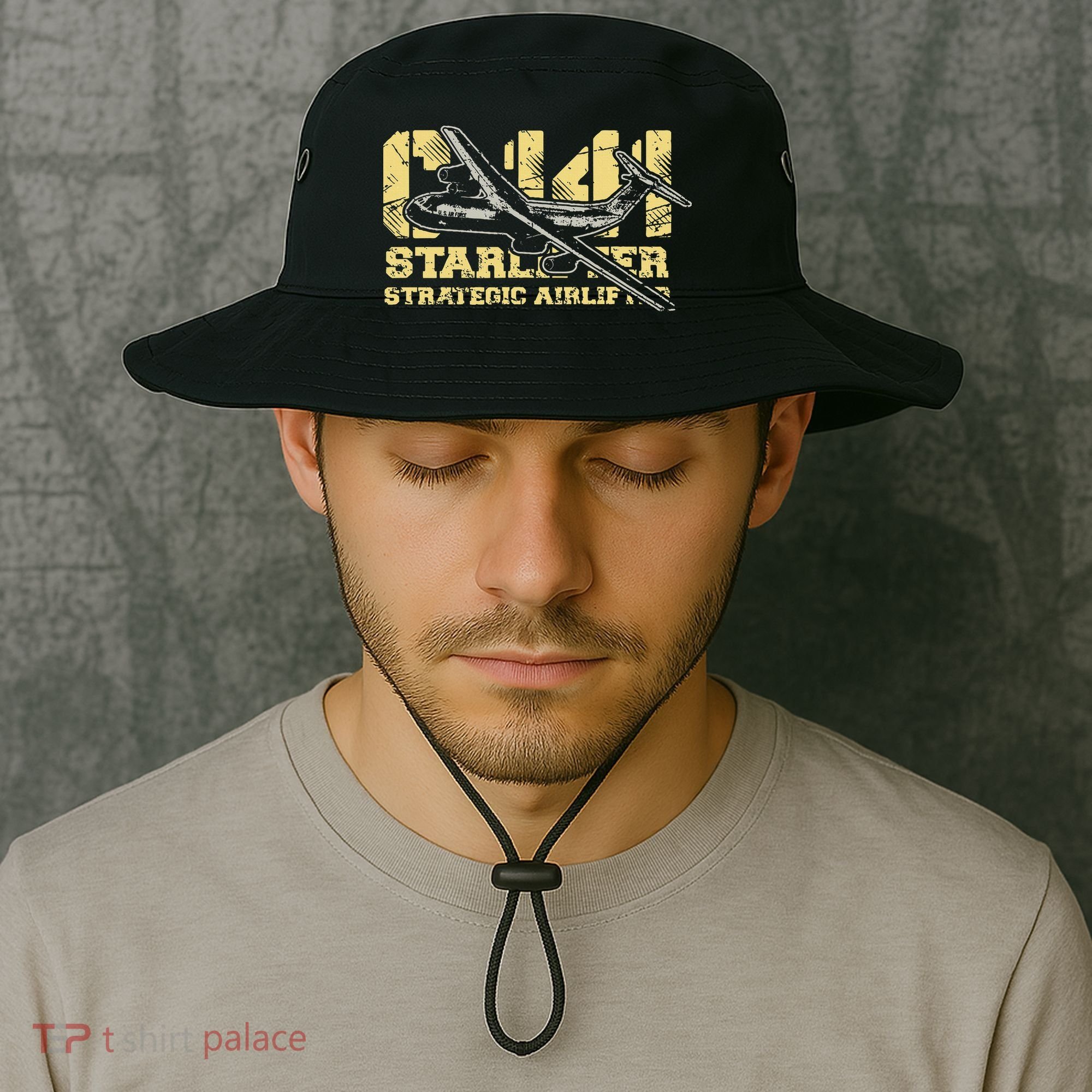 C141 Starlifter C141 Strategic Airlifter Military Aircraft Bucket Hat