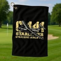 C141 Starlifter C141 Strategic Airlifter Military Aircraft Golf Towel thumb 1