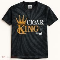 Cigar Smoking Connoisseur Tobacco Cigar King Kids Tie-Dye T-Shirt thumb 0