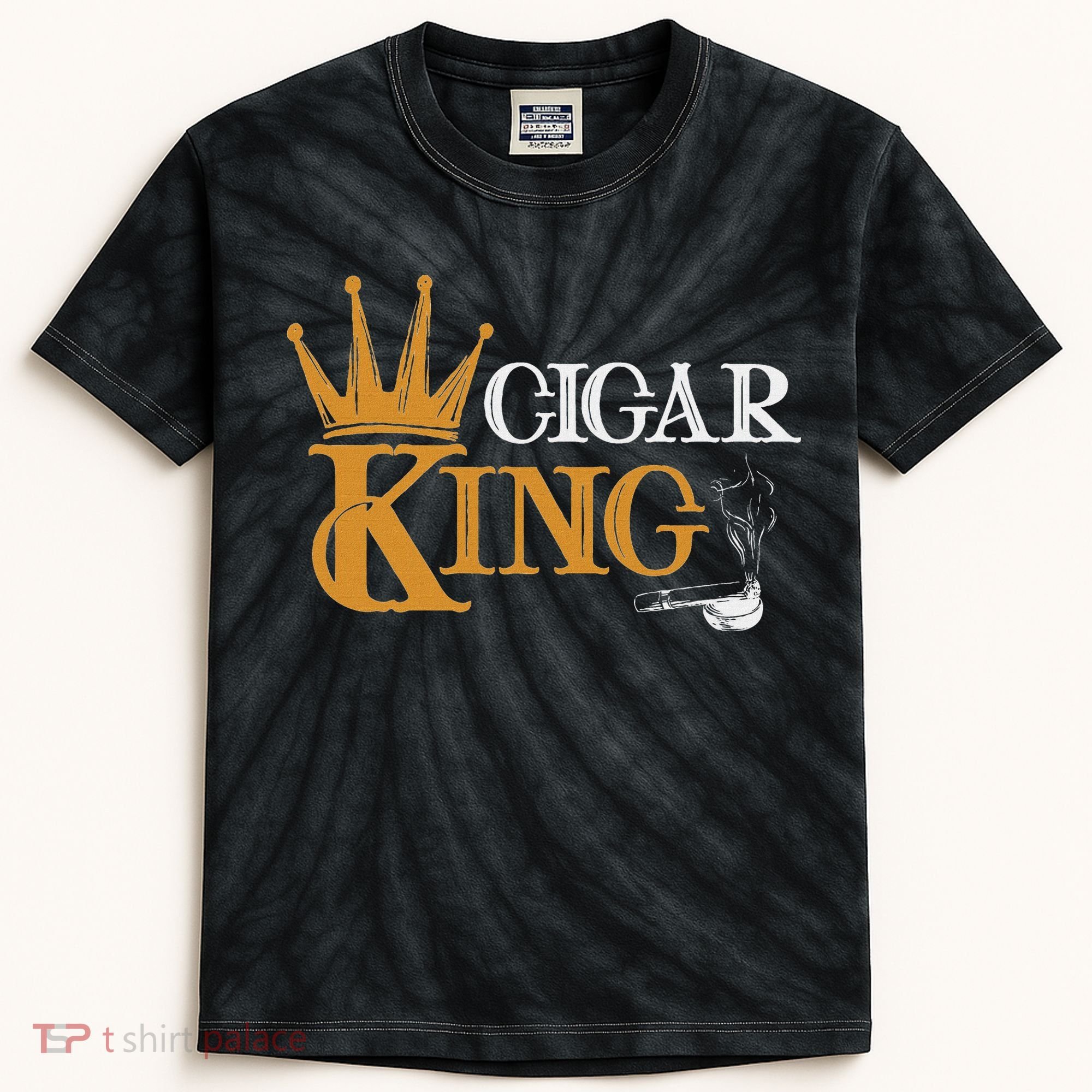 Cigar Smoking Connoisseur Tobacco Cigar King Kids Tie-Dye T-Shirt