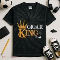 Cigar Smoking Connoisseur Tobacco Cigar King Kids Tie-Dye T-Shirt thumb 2