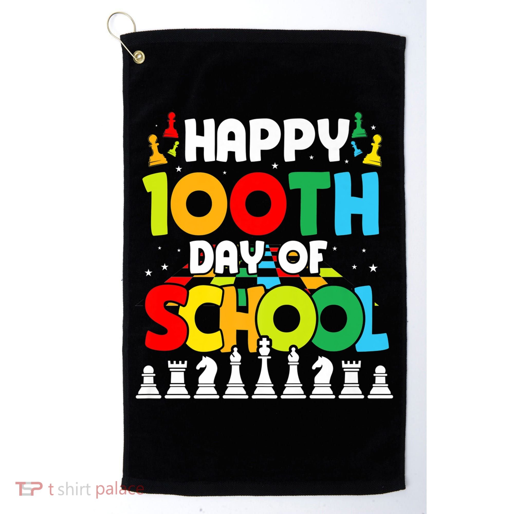 Chess Stuff Chess Club Chess Merch 100th Day Of School Chess Gift Golf Towel