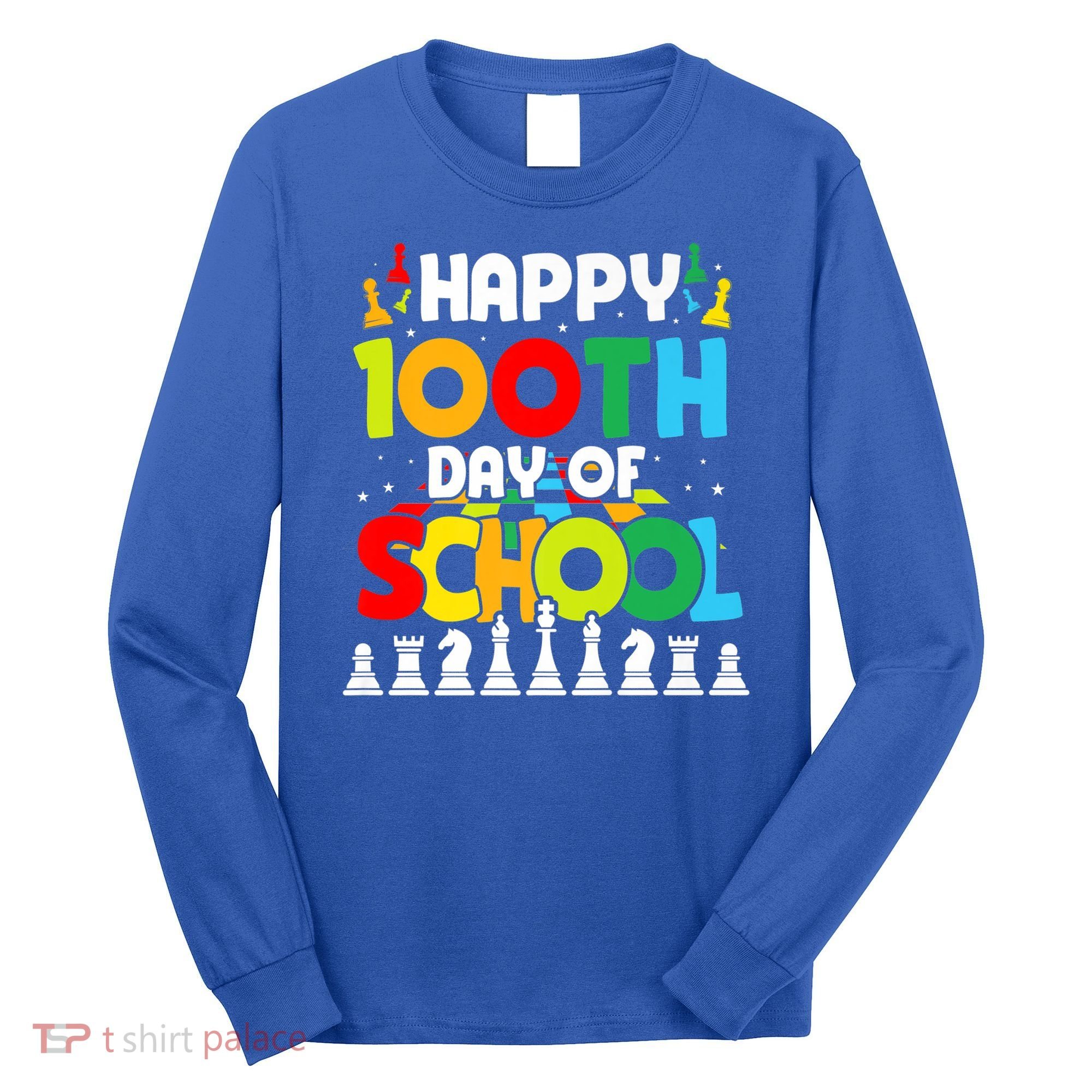 Chess Stuff Chess Club Chess Merch 100th Day Of School Chess Gift Long Sleeve Shirt