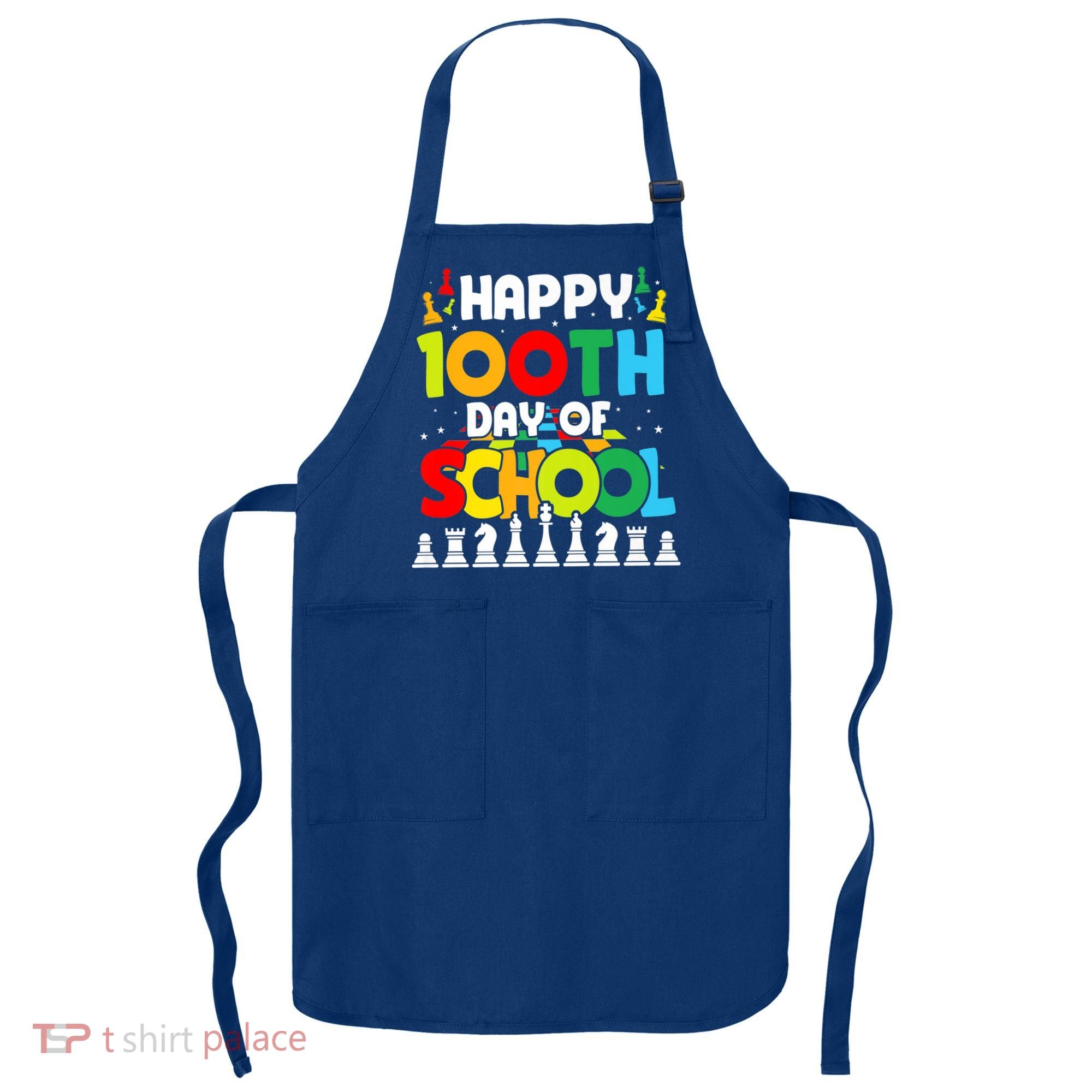 Chess Stuff Chess Club Chess Merch 100th Day Of School Chess Gift Apron