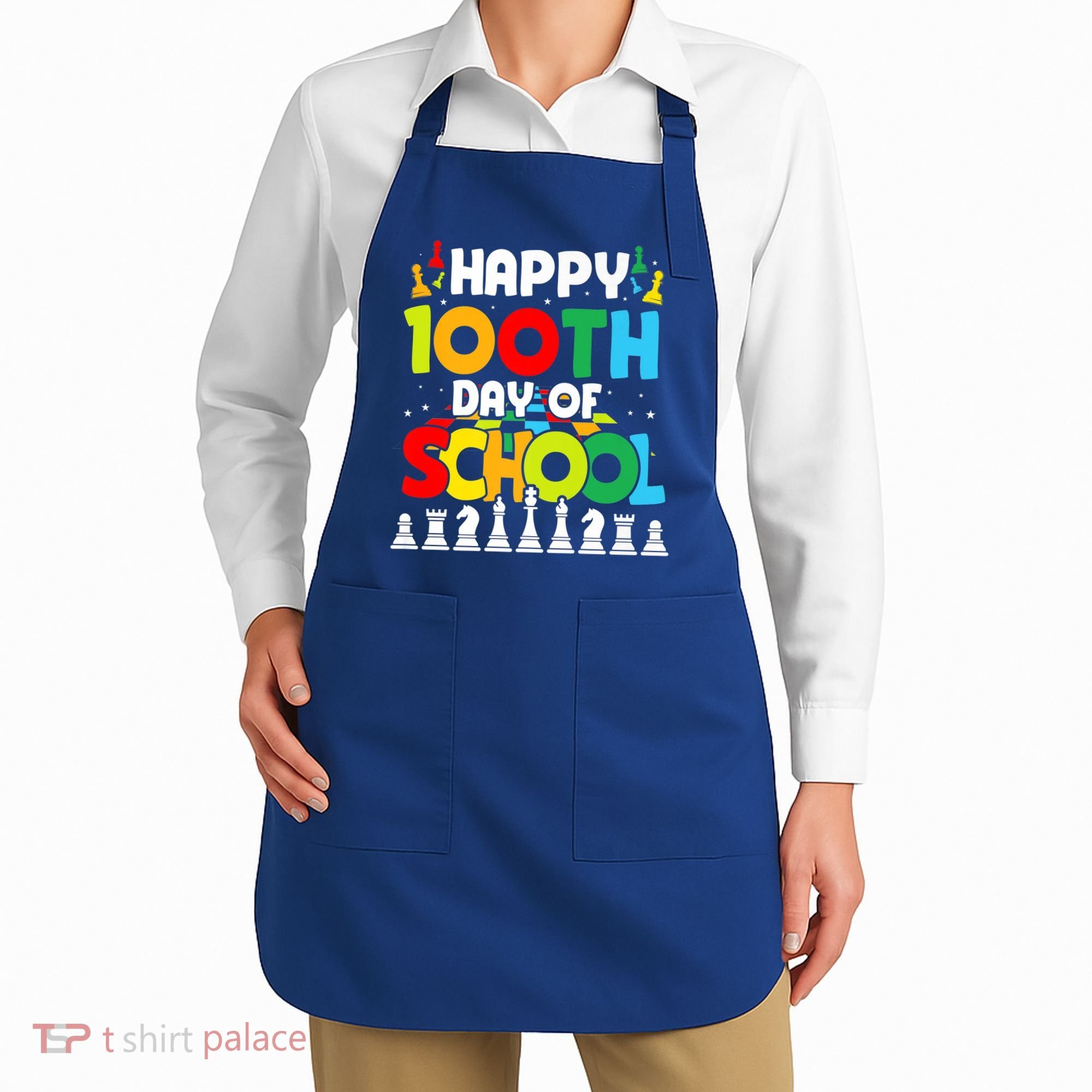 Chess Stuff Chess Club Chess Merch 100th Day Of School Chess Gift Apron