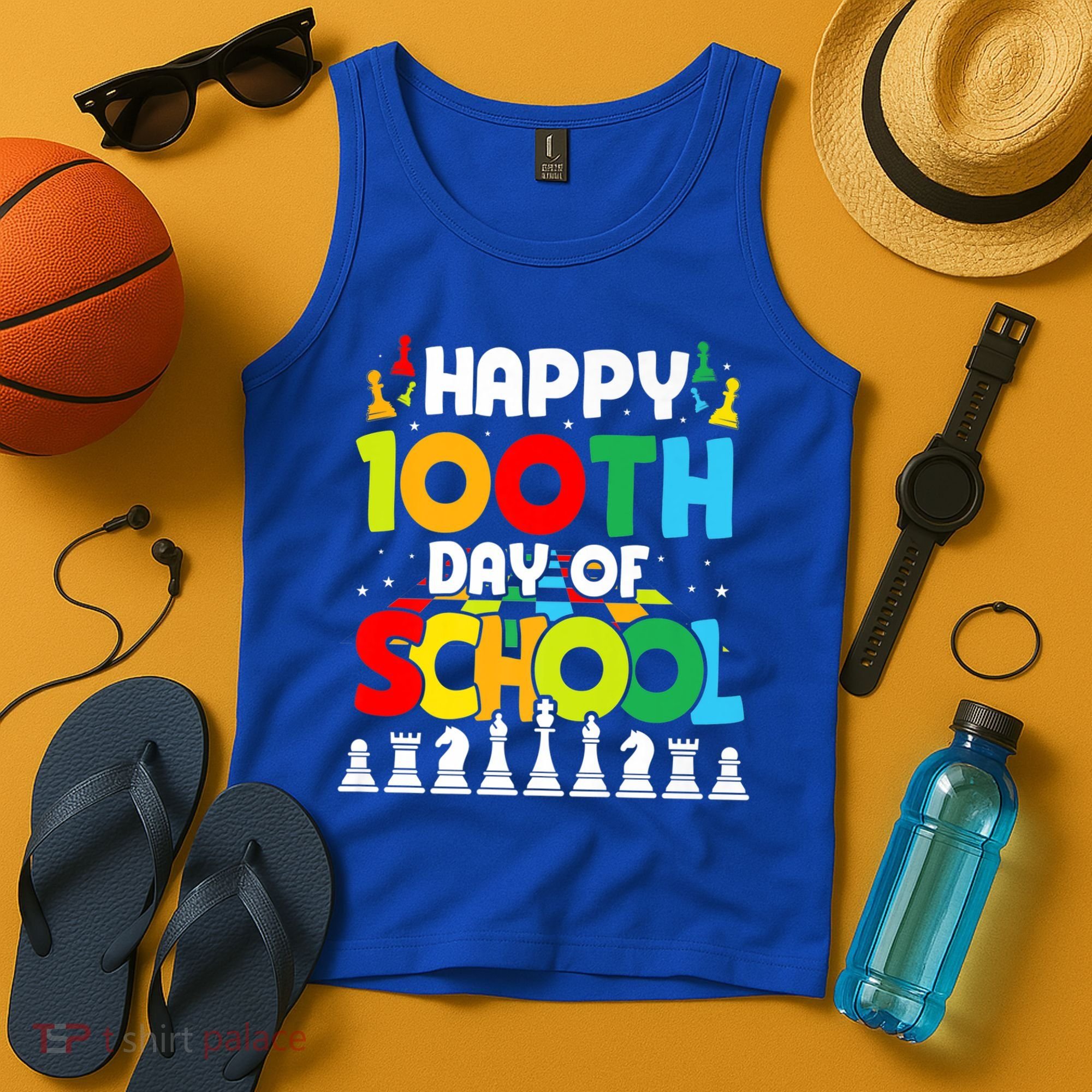 Chess Stuff Chess Club Chess Merch 100th Day Of School Chess Gift Tank Top