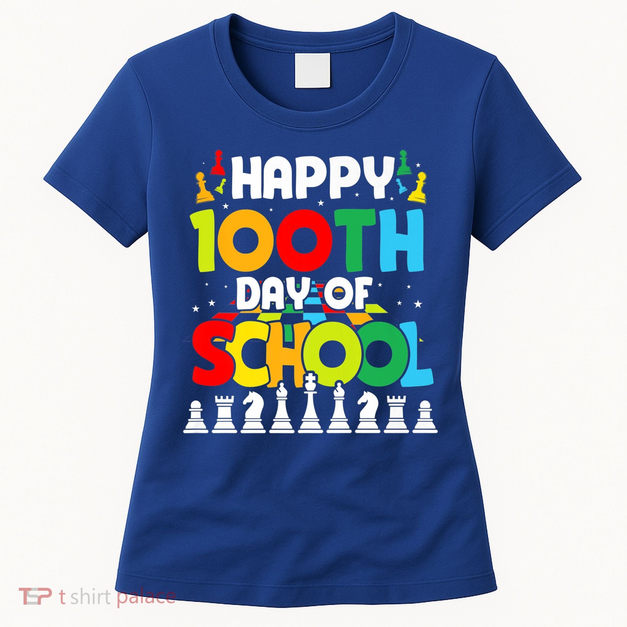 Chess Stuff Chess Club Chess Merch 100th Day Of School Chess Gift Women's T-Shirt