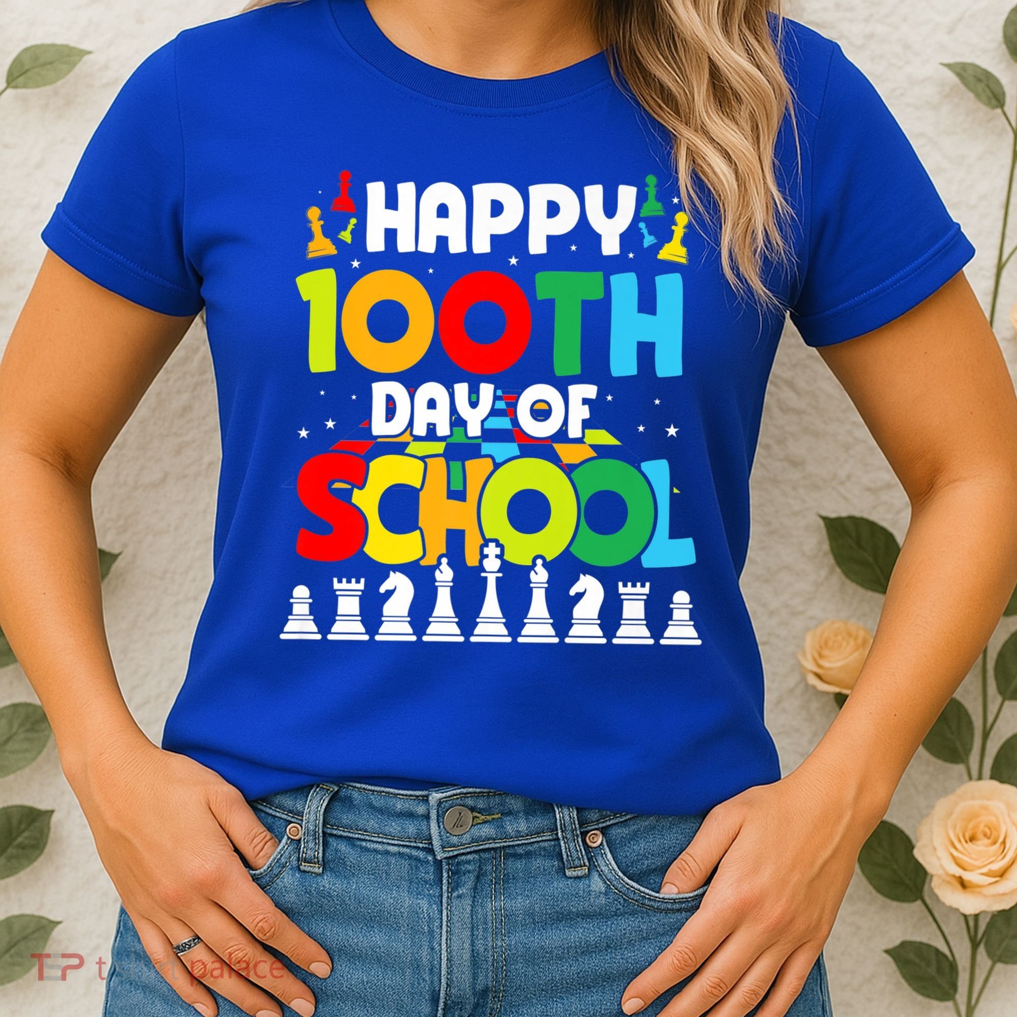 Chess Stuff Chess Club Chess Merch 100th Day Of School Chess Gift Women's T-Shirt