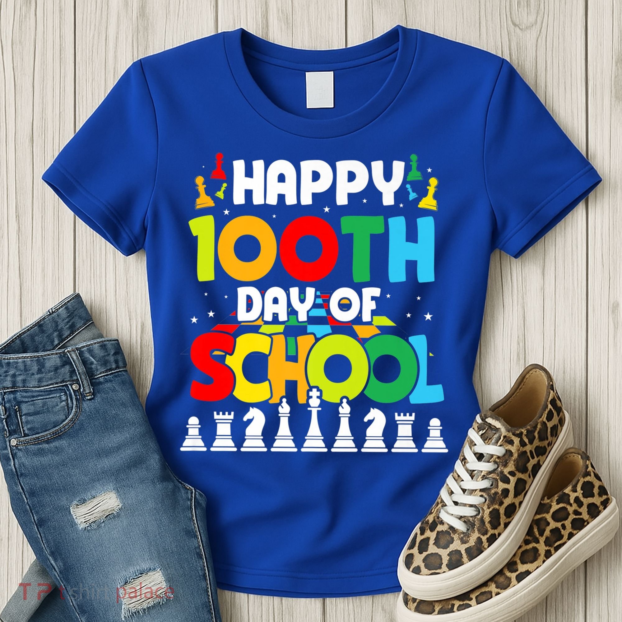 Chess Stuff Chess Club Chess Merch 100th Day Of School Chess Gift Women's T-Shirt