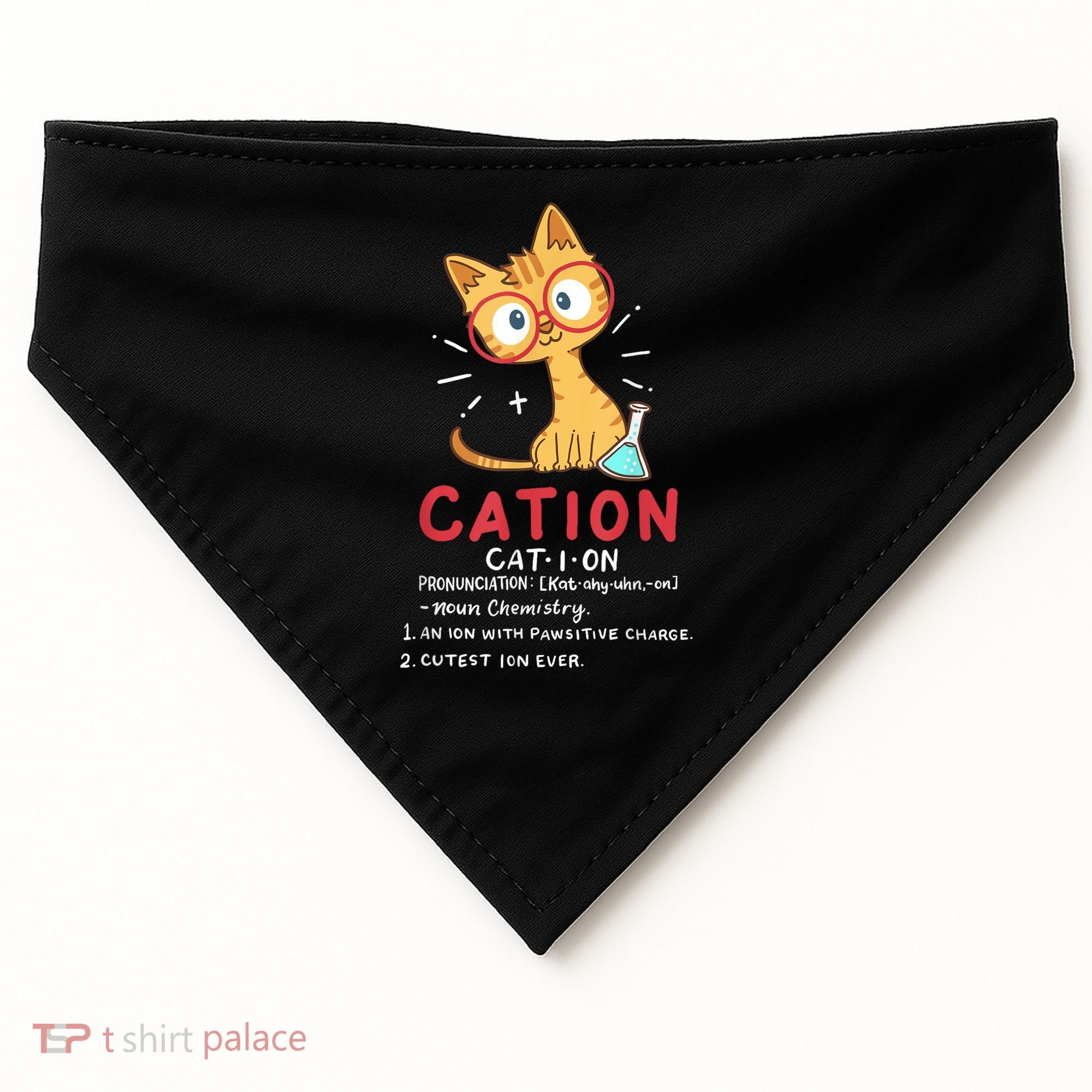 Cation Science Cat Funny Chemistry Chemist Science Teacher USA-Made Doggie Bandana