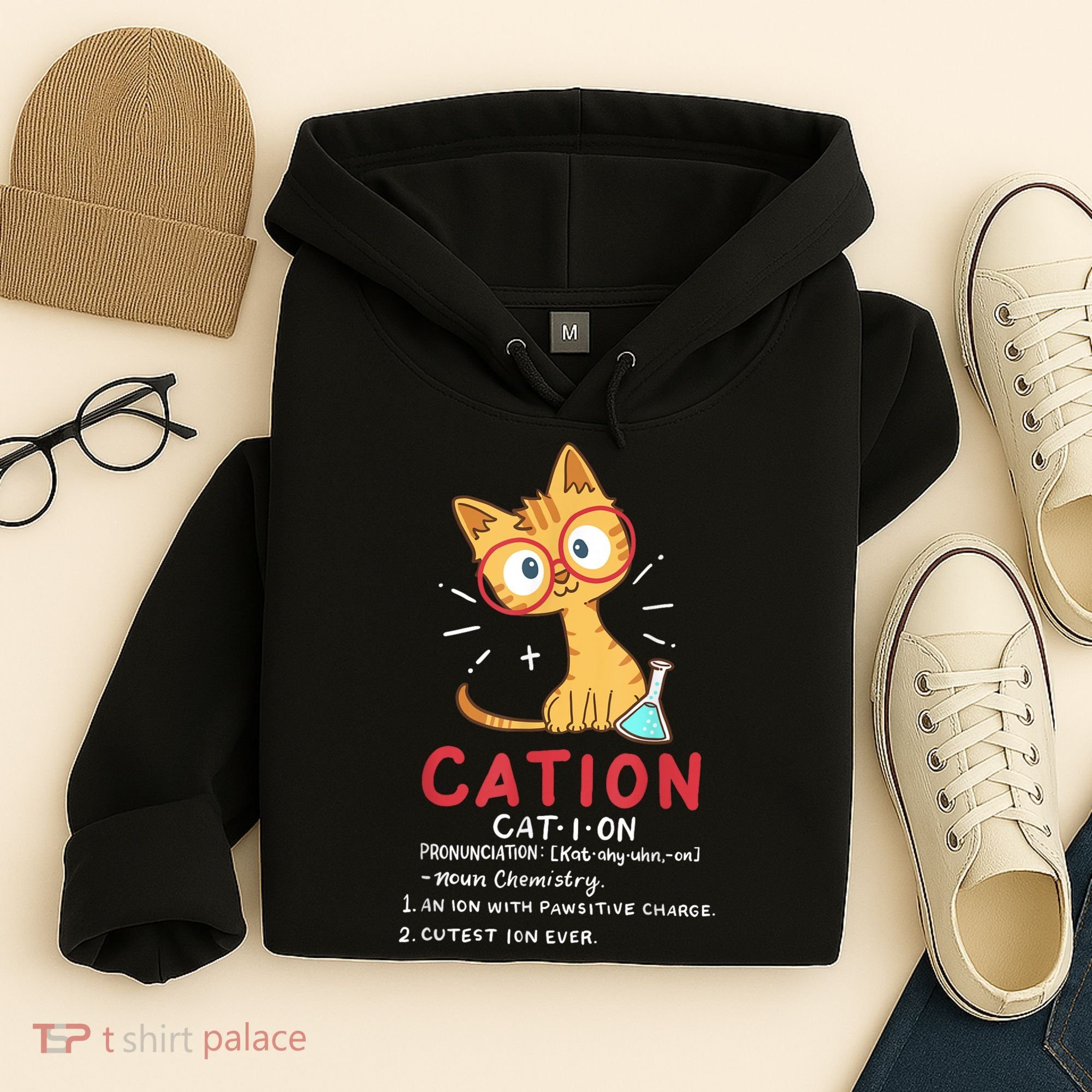 Cation Science Cat Funny Chemistry Chemist Science Teacher Hoodie