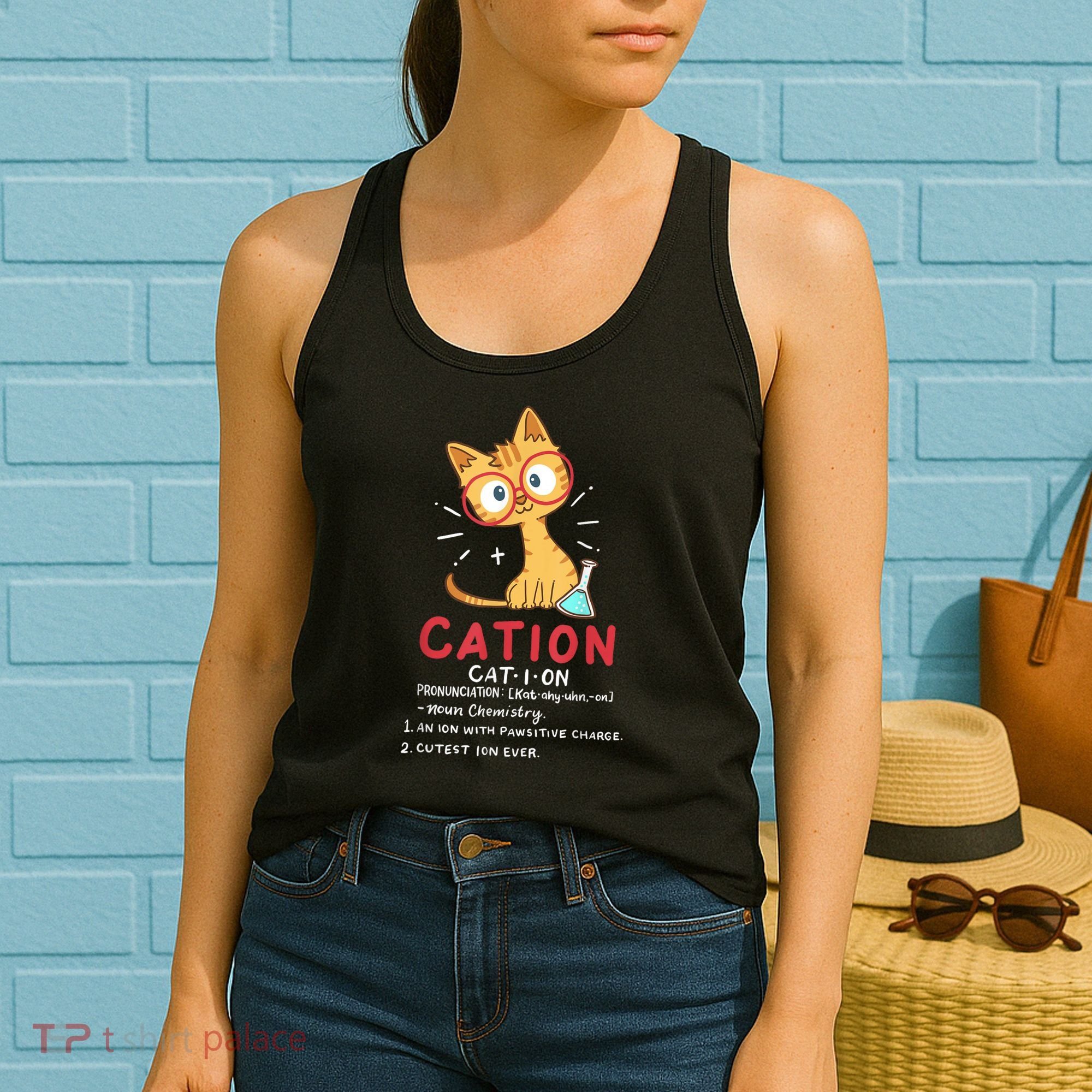 Cation Science Cat Funny Chemistry Chemist Science Teacher Women's Tank Top