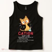 Cation Science Cat Funny Chemistry Chemist Science Teacher Tank Top thumb 2