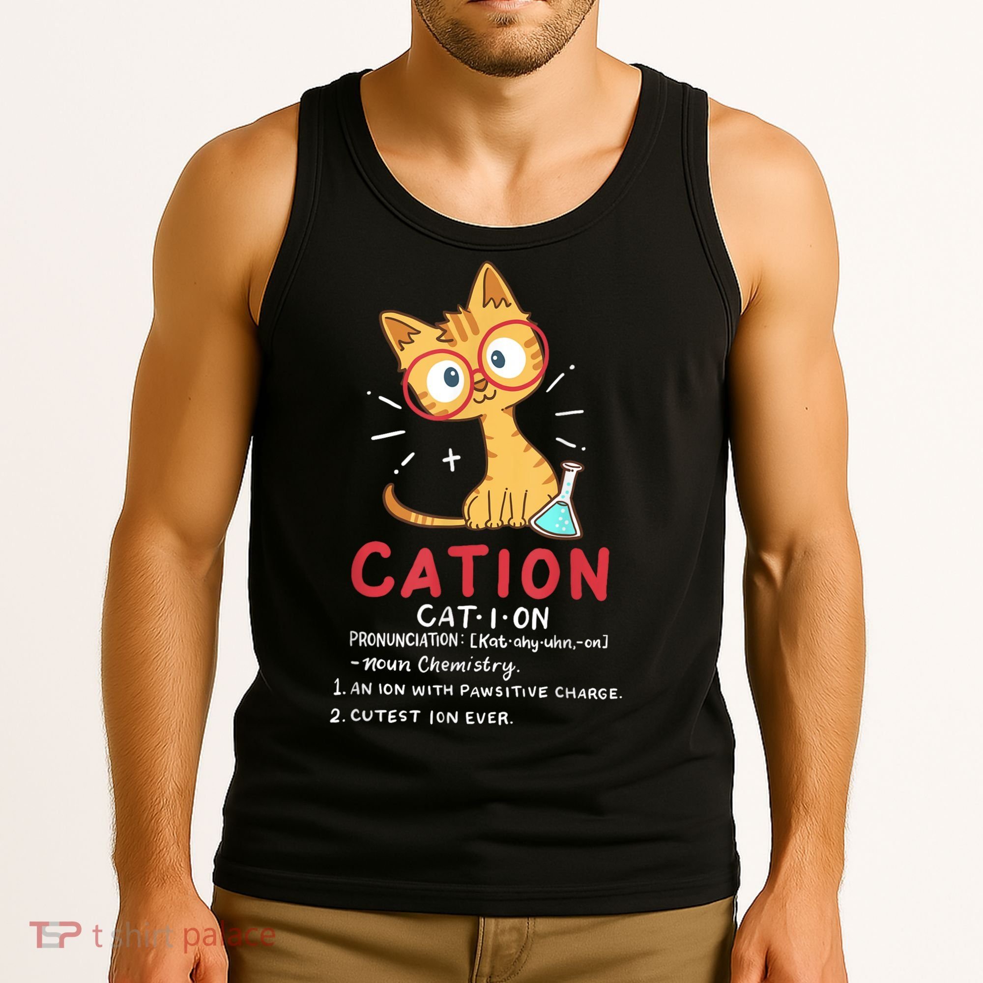 Cation Science Cat Funny Chemistry Chemist Science Teacher Tank Top