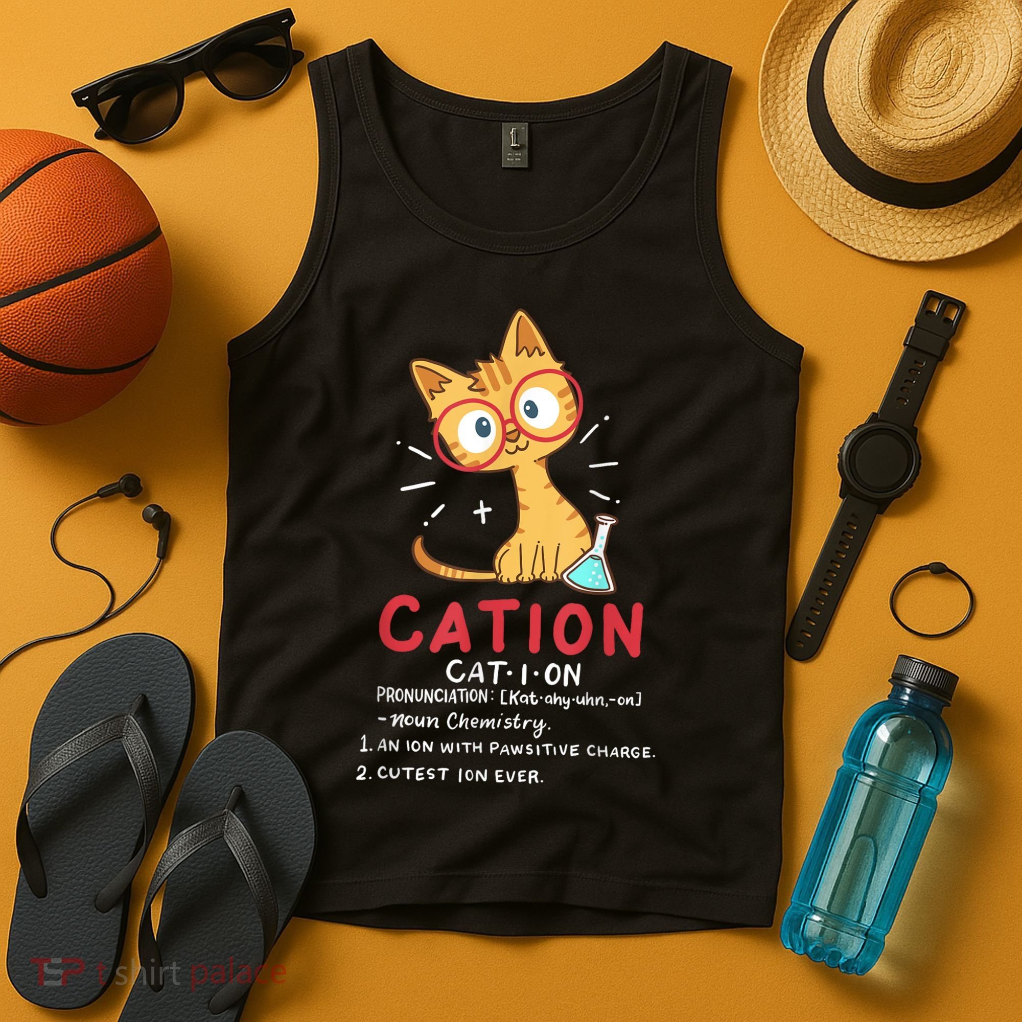 Cation Science Cat Funny Chemistry Chemist Science Teacher Tank Top