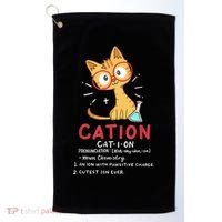 Cation Science Cat Funny Chemistry Chemist Science Teacher Golf Towel thumb 0