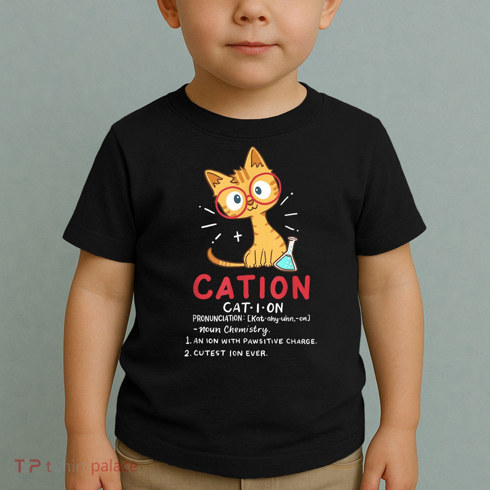 Cation Science Cat Funny Chemistry Chemist Science Teacher Toddler T-Shirt