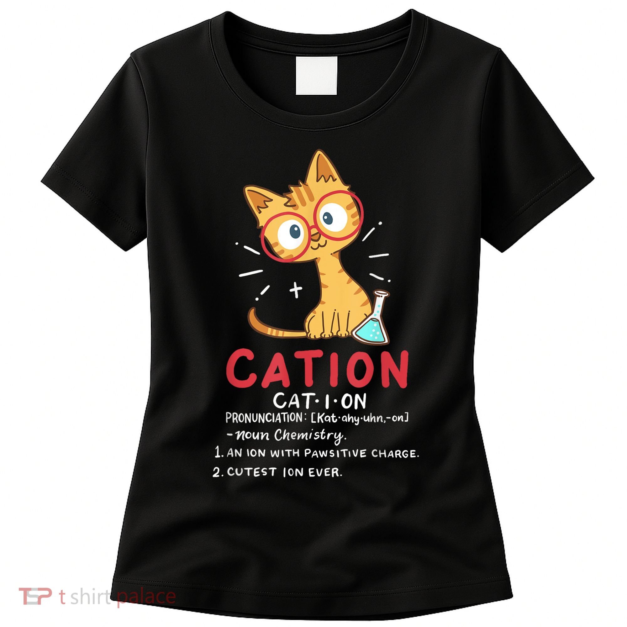 Cation Science Cat Funny Chemistry Chemist Science Teacher Women's T-Shirt