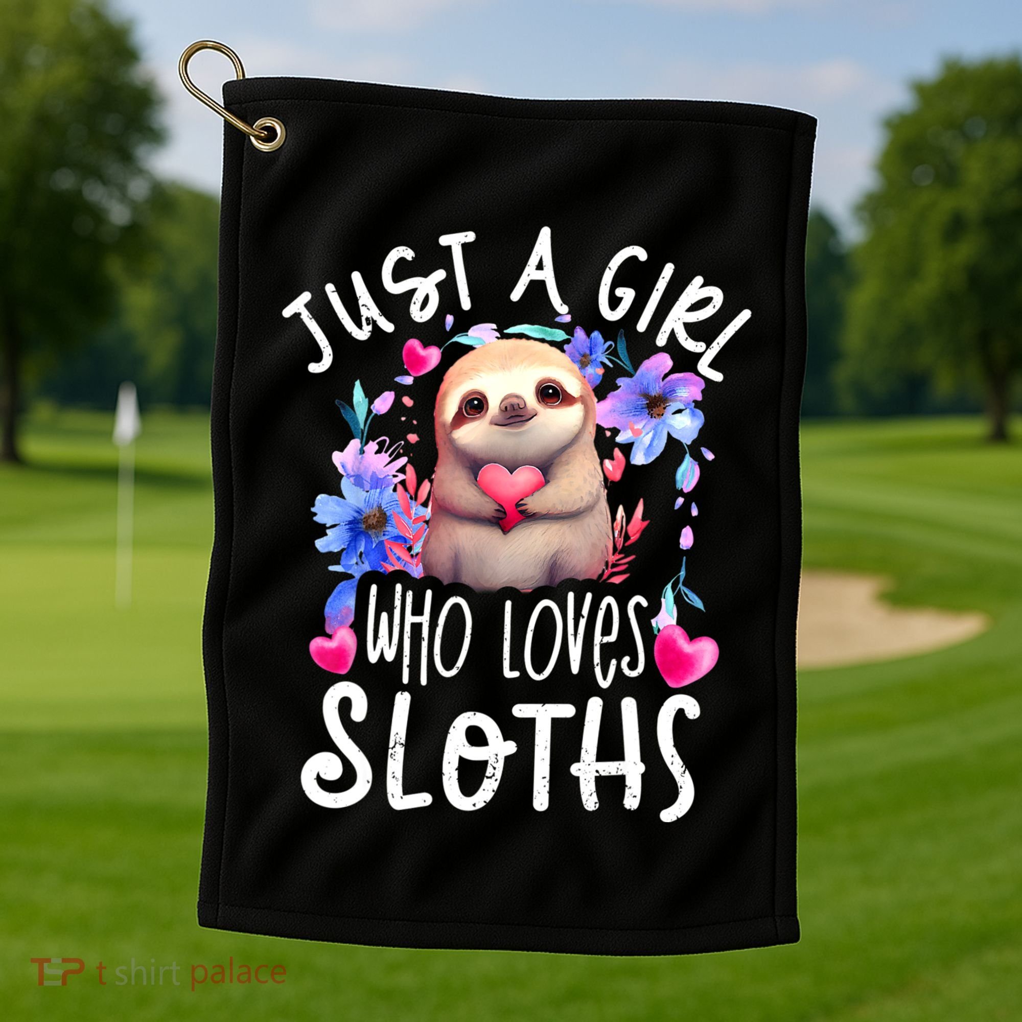 Cute Sloth Golf Towel