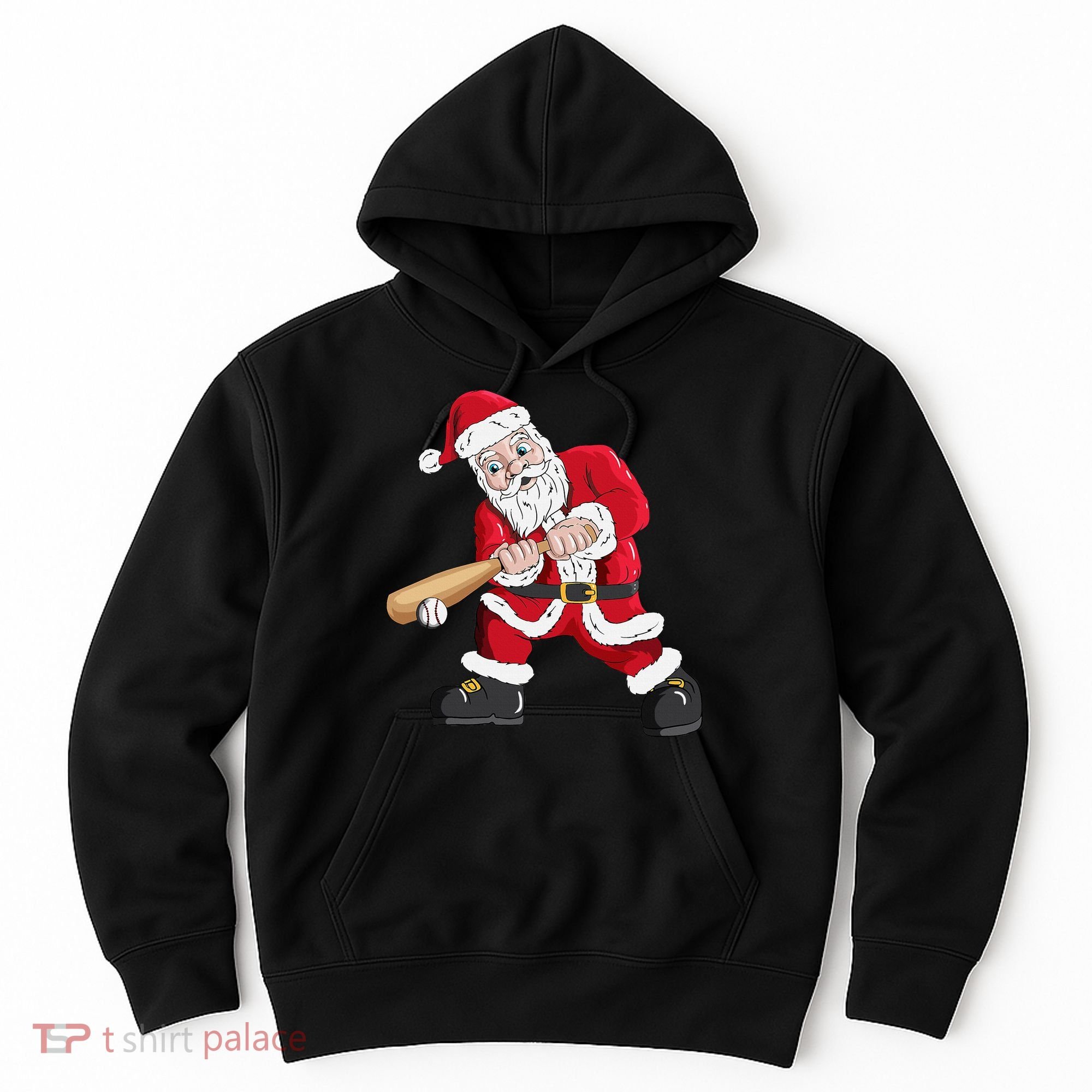 Christmas Santa Claus With Baseball Bat Baseball Hoodie
