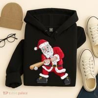 Christmas Santa Claus With Baseball Bat Baseball Hoodie thumb 4