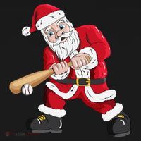 Christmas Santa Claus With Baseball Bat Baseball Hoodie thumb 7