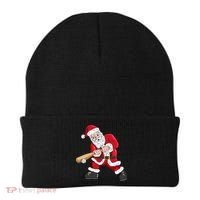 Christmas Santa Claus With Baseball Bat Baseball Beanie thumb 0