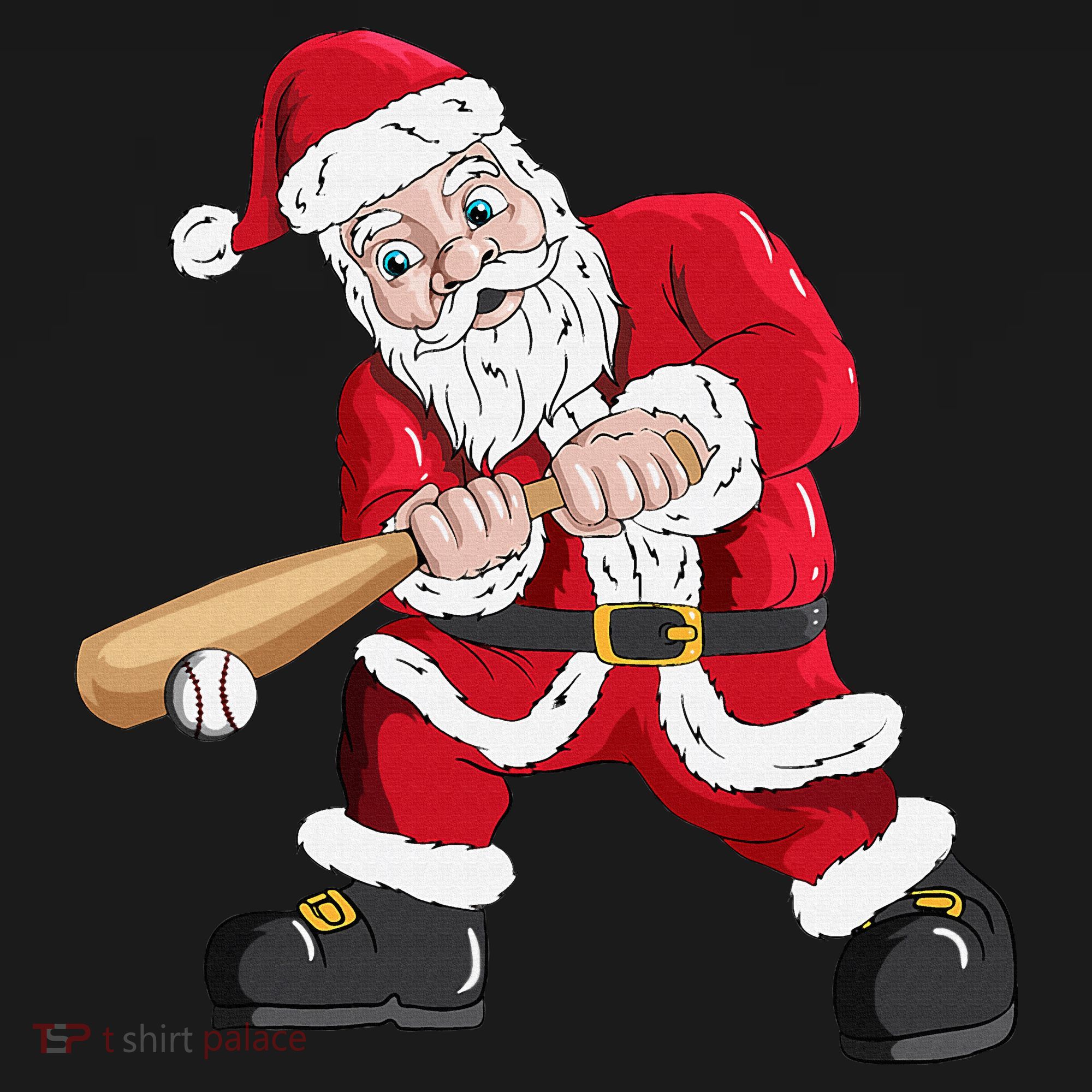 Christmas Santa Claus With Baseball Bat Baseball Polo