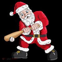 Christmas Santa Claus With Baseball Bat Baseball Women's Hoodie thumb 2