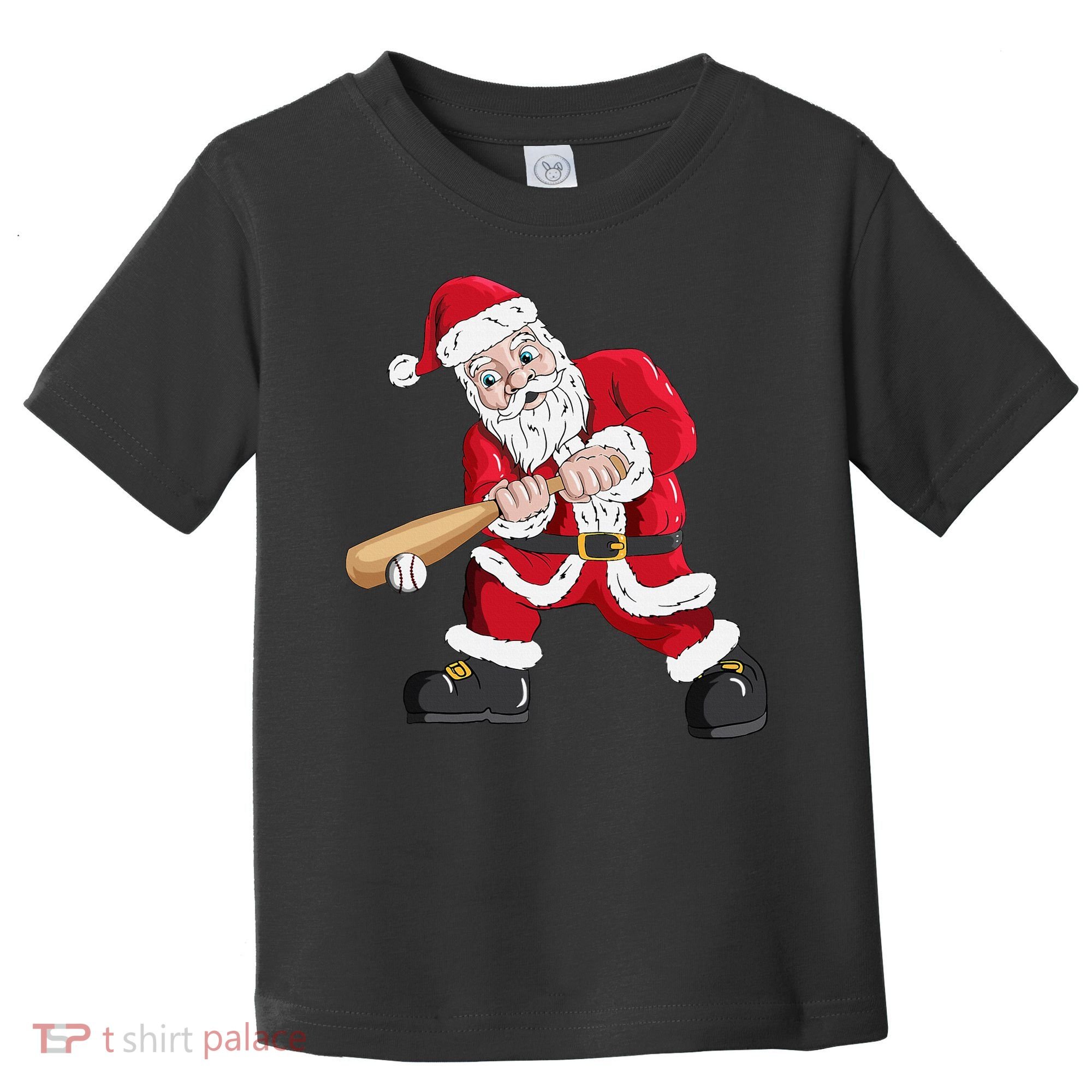 Christmas Santa Claus With Baseball Bat Baseball Toddler T-Shirt