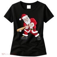 Christmas Santa Claus With Baseball Bat Baseball Women's T-Shirt thumb 0