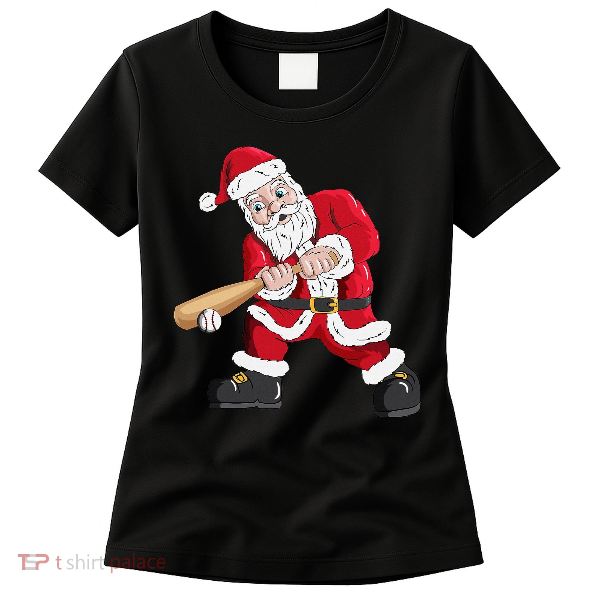 Christmas Santa Claus With Baseball Bat Baseball Women's T-Shirt