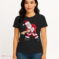 Christmas Santa Claus With Baseball Bat Baseball Women's T-Shirt thumb 4
