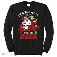 Christmas Santa Claus Drinking Beer Wonderful Time Sweatshirt thumb 0
