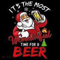 Christmas Santa Claus Drinking Beer Wonderful Time Sweatshirt thumb 3