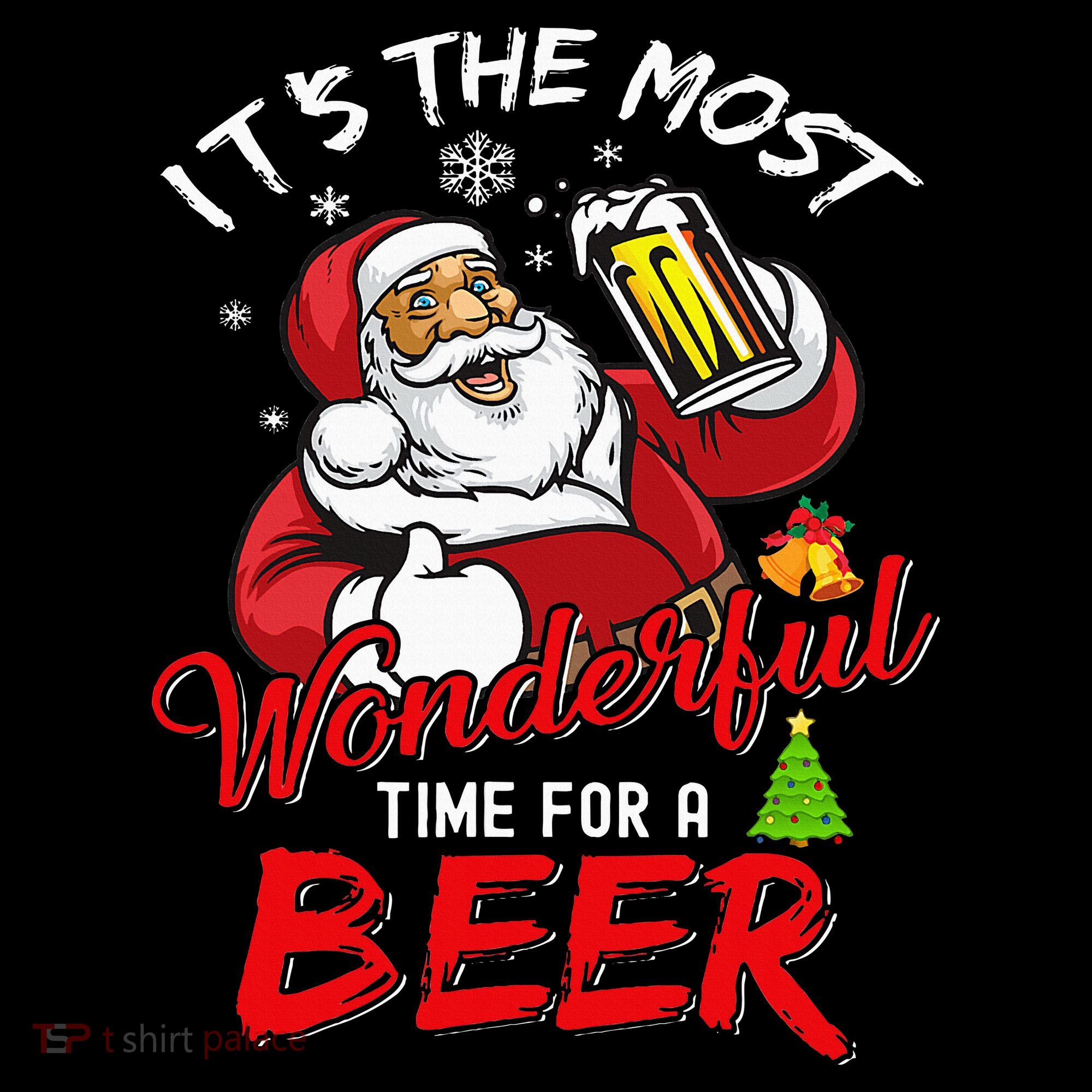 Christmas Santa Claus Drinking Beer Wonderful Time Sweatshirt