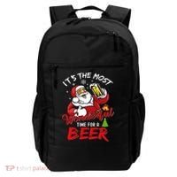 Christmas Santa Claus Drinking Beer Wonderful Time Backpack thumb 0