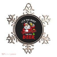 Christmas Santa Claus Drinking Beer Wonderful Time Ornament thumb 0