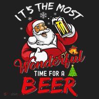 Christmas Santa Claus Drinking Beer Wonderful Time Hat thumb 2
