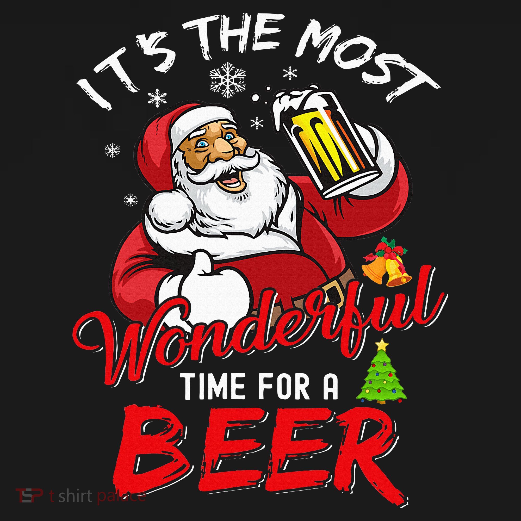Christmas Santa Claus Drinking Beer Wonderful Time Toddler Hoodie