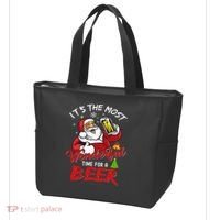Christmas Santa Claus Drinking Beer Wonderful Time Tote Bag thumb 3