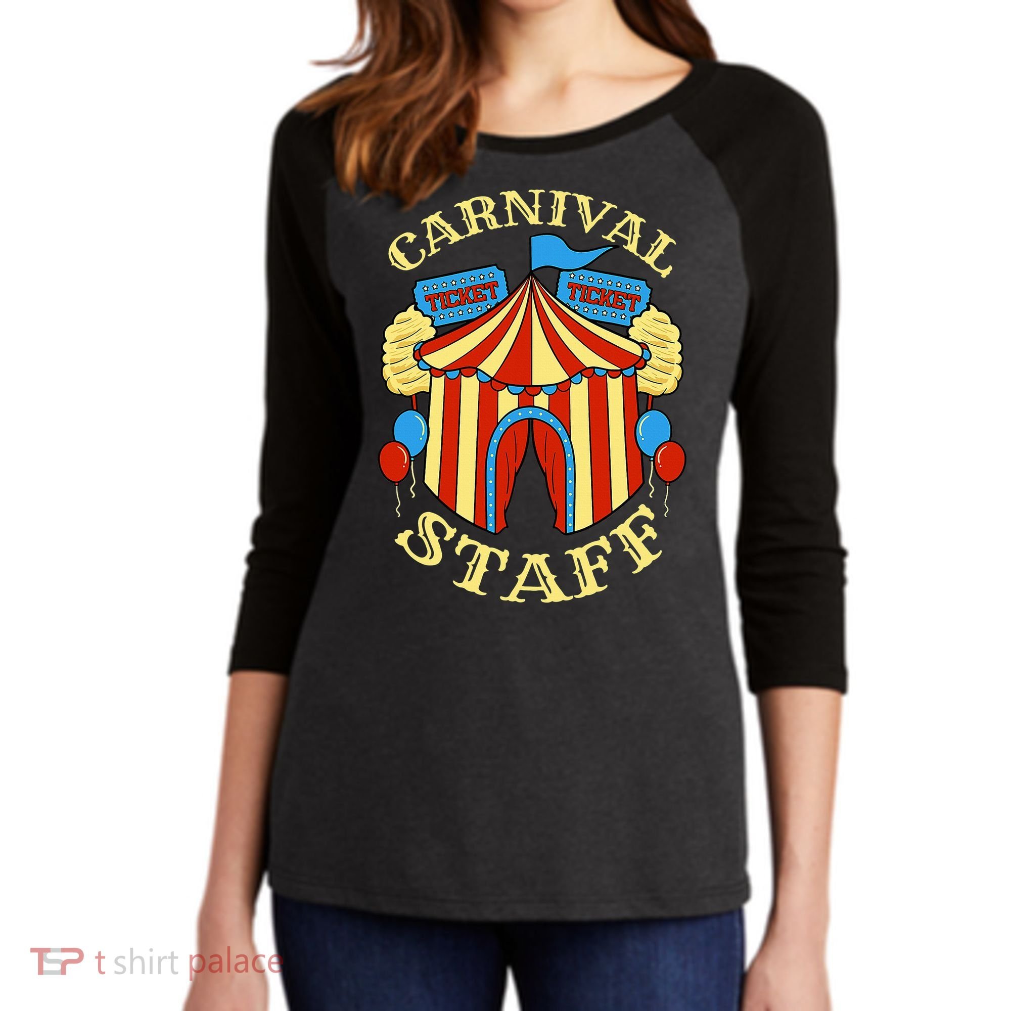 Carnival Staff Circus Event Security Ringmaster Lover Gift Women's Tri-Blend 3/4-Sleeve Raglan Shirt