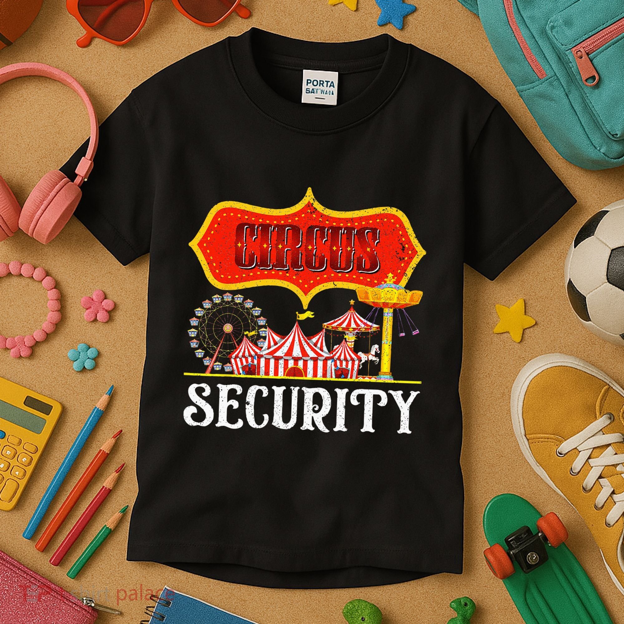 Circus Security Carnival Costume Carny Event Staff Circus Kids T-Shirt