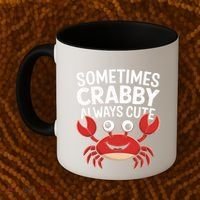 Crab Sometimes Crabby Always Cute Funny Sea Life Gift Coffee Mug thumb 2
